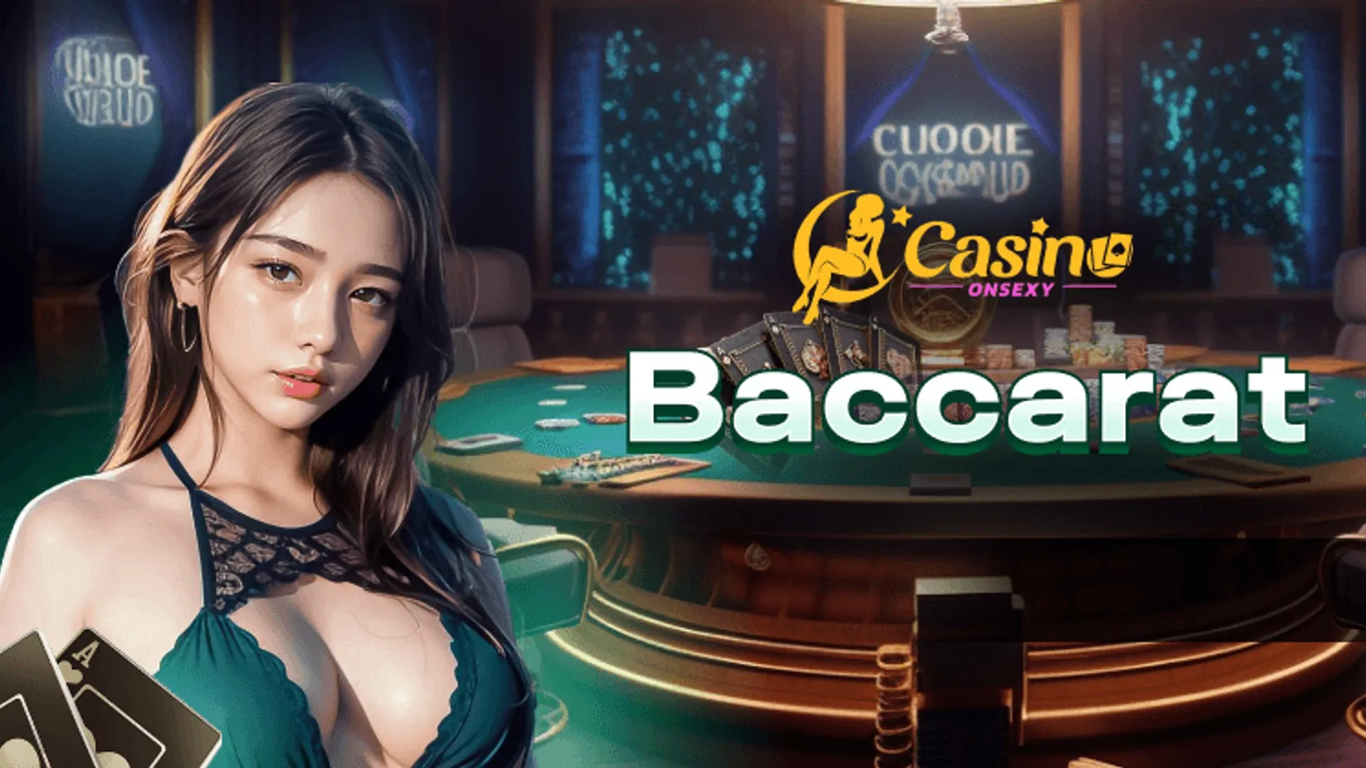 Bàn Baccarat tại Lucky88 với các quân bài và chip cược